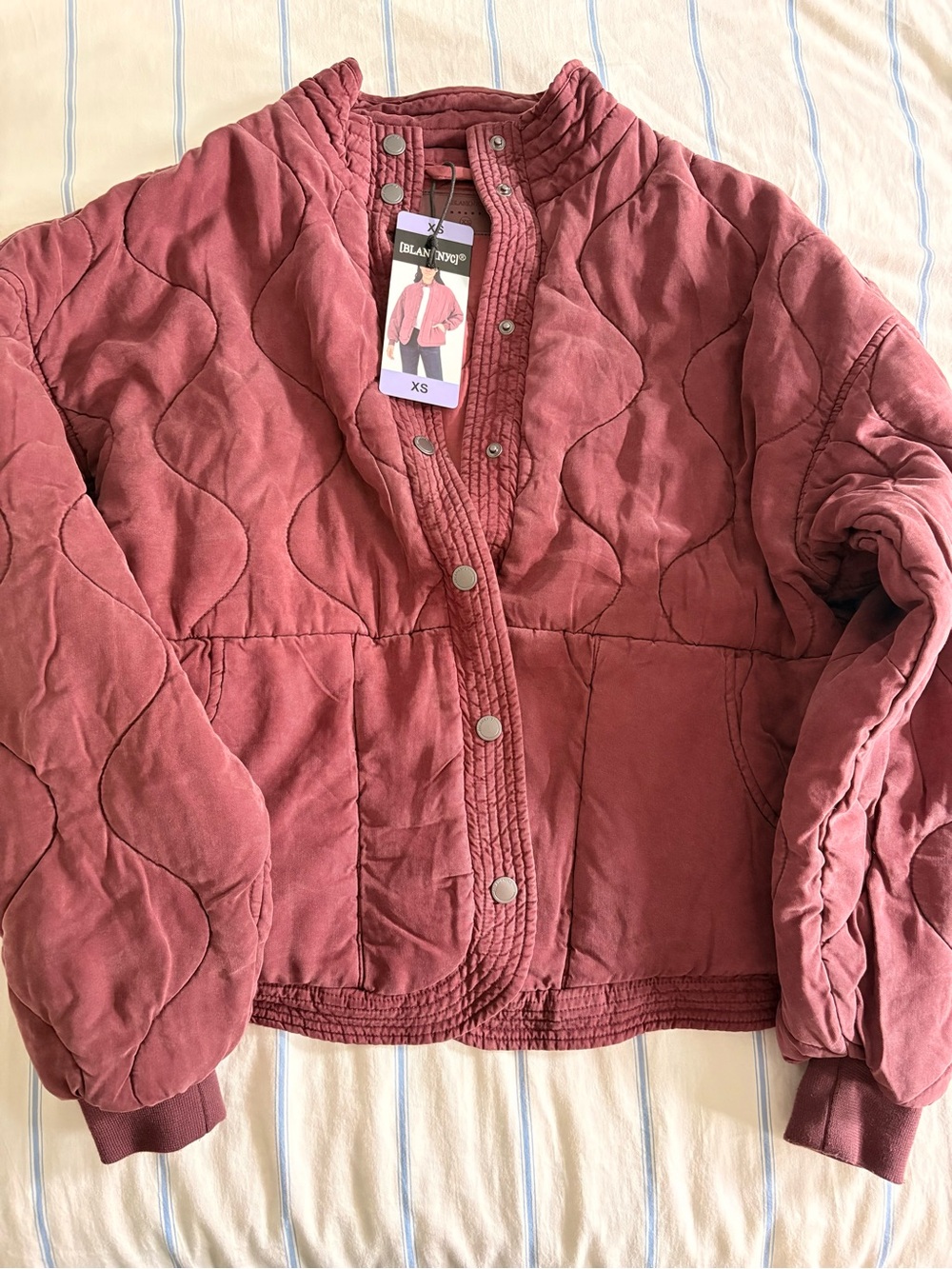 Blank NYC Quilted Bomber Jacket - Purple